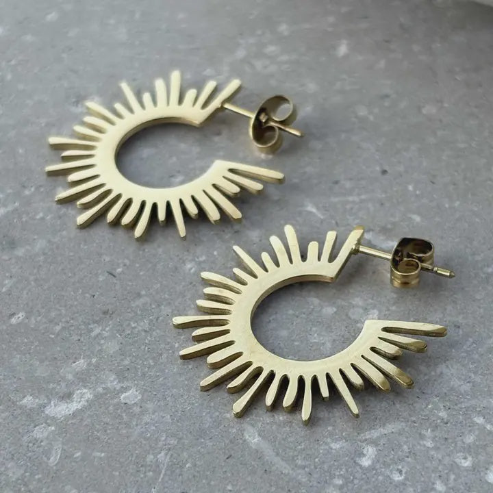 Starburst Stud Earrings - Gold