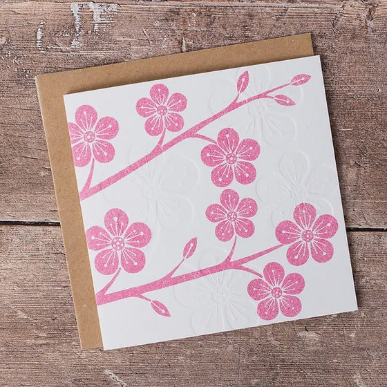 Embossed Cherry Blossom Card