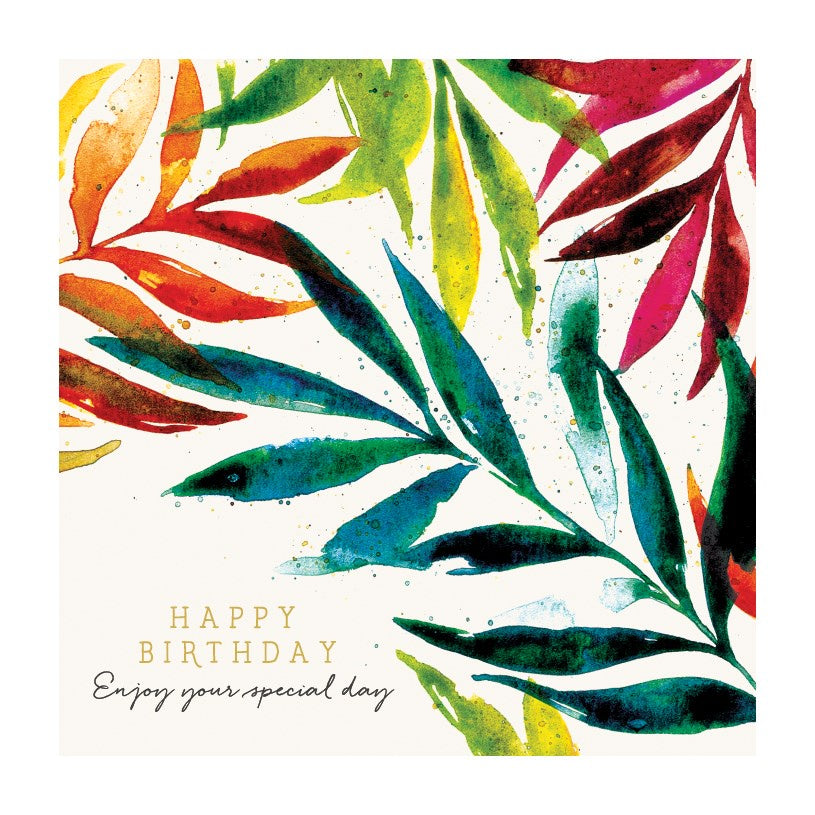 Palm Leaf Happy Birthday Card
