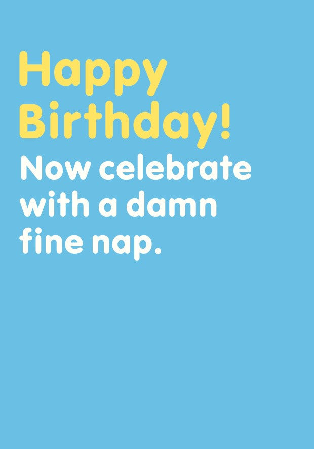 Celebrate With A Nap Card