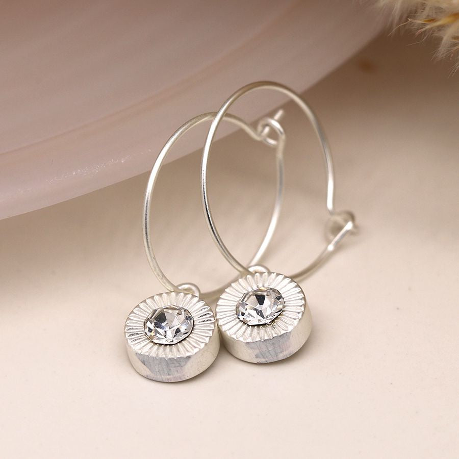 Sunflower Sparkle Earrings - Silver