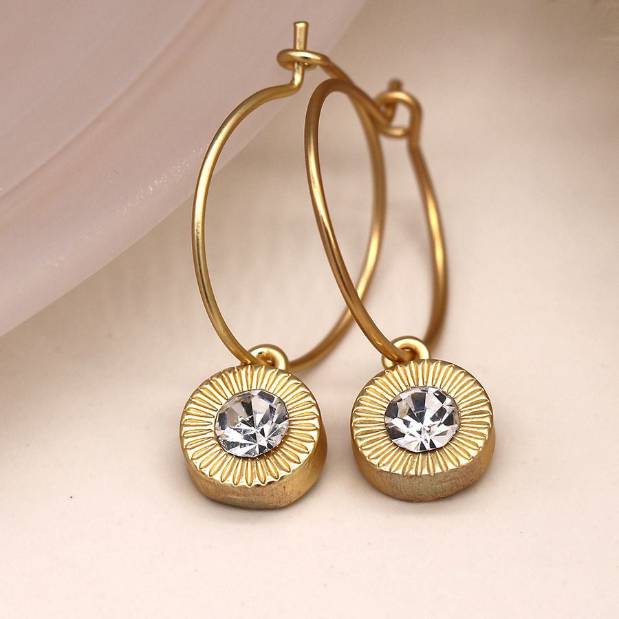 Sunflower Sparkle Earrings - Gold
