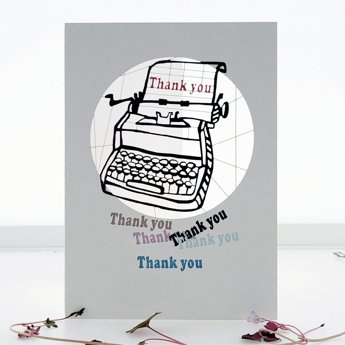 Thank You Typewriter Laser Cut Card