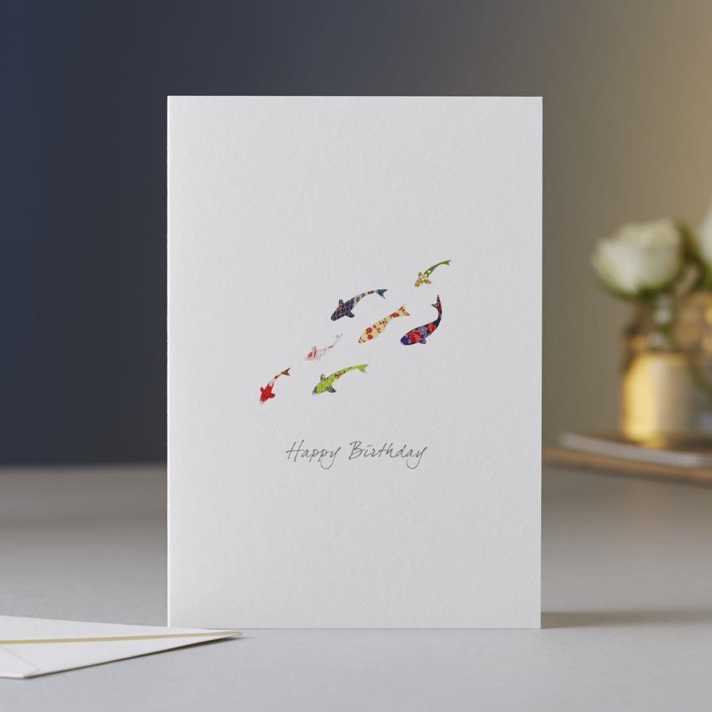 Koi Carp Drift Birthday Card - Pretty Shiny Shop