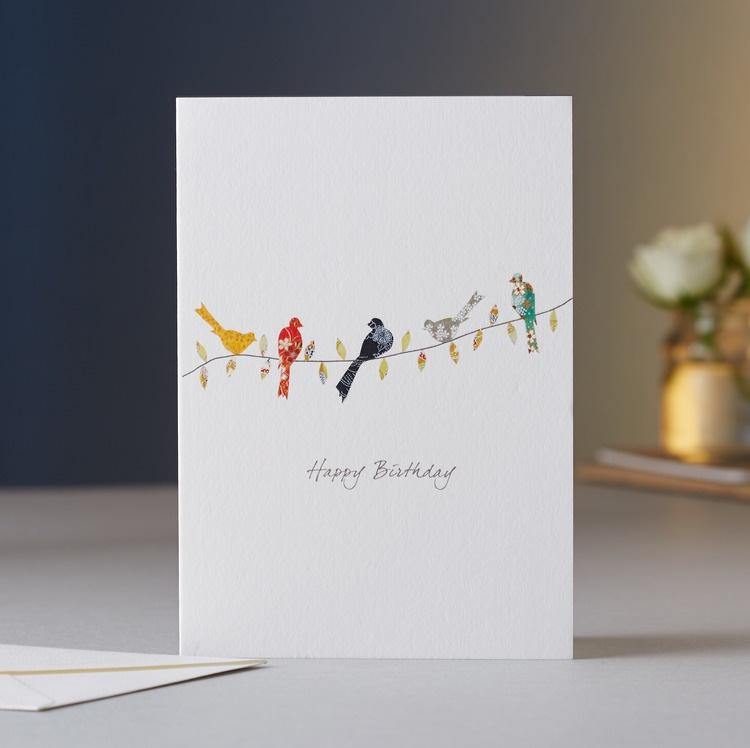 Birds on a Twig Birthday Card - Pretty Shiny Shop