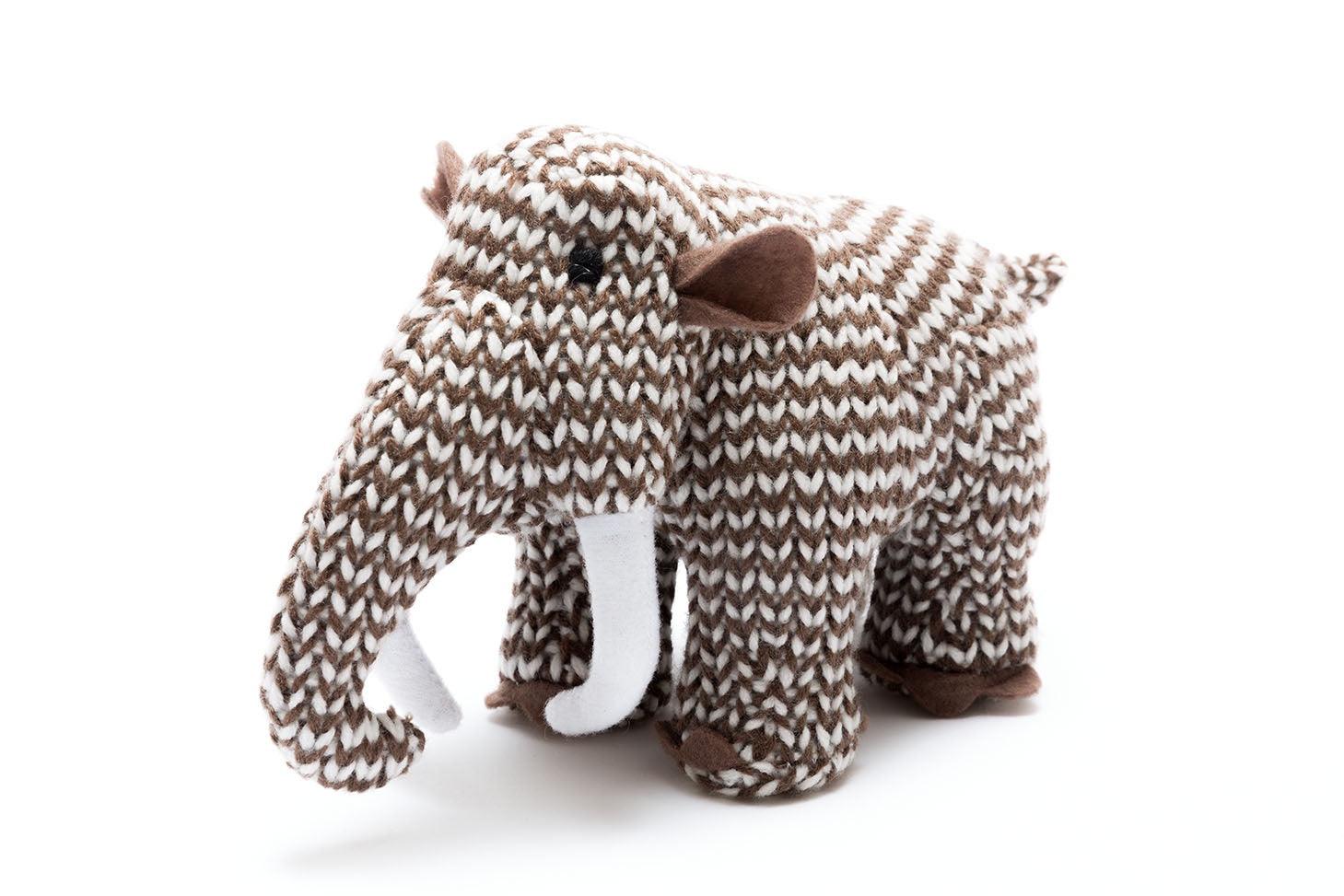 Woolly Mammoth Knitted Rattle - Small - Pretty Shiny Shop