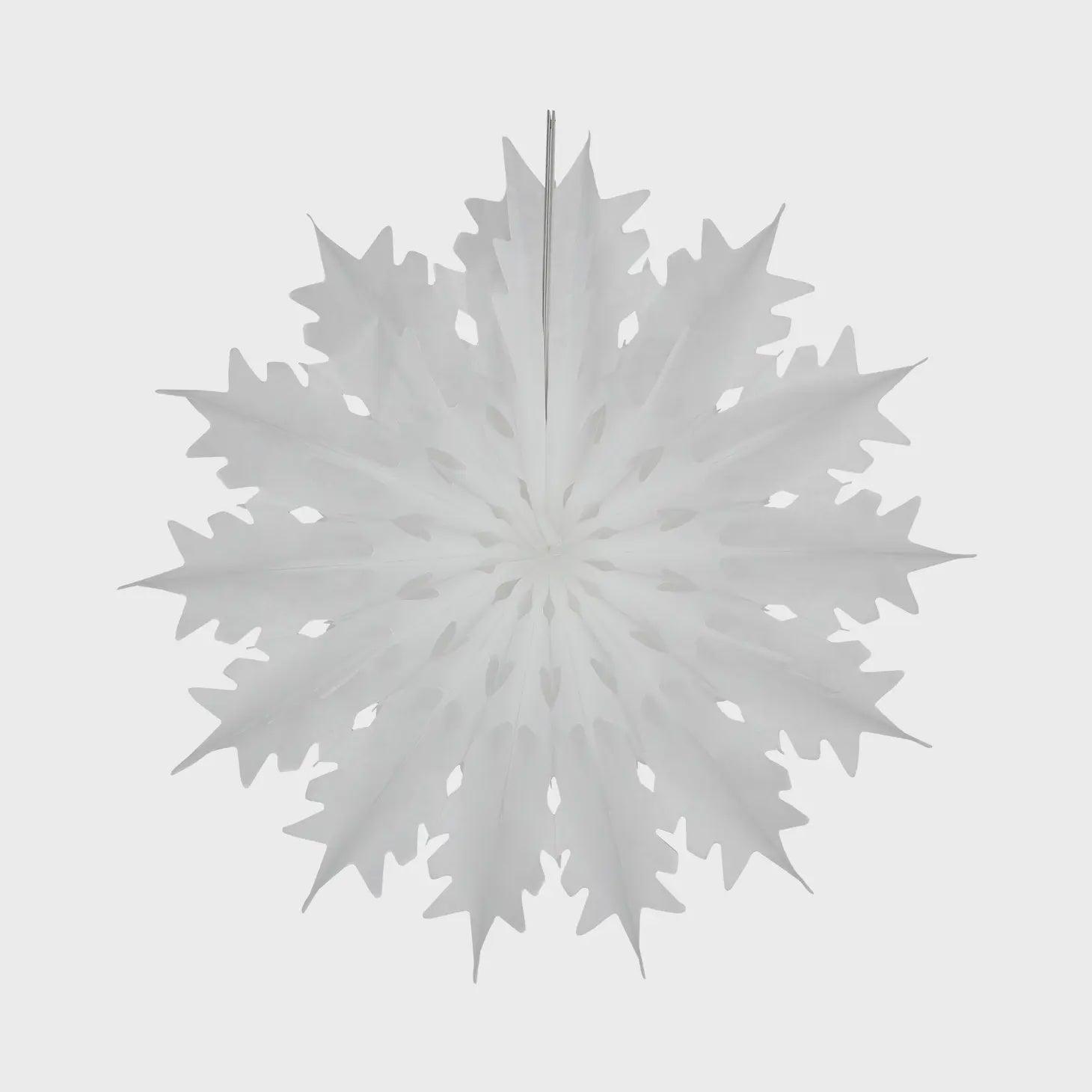 Classic Snowflake Fan, 45cm, White - Pretty Shiny Shop