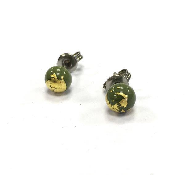 Mini Stud Earrings with Gold Accents - Pretty Shiny Shop