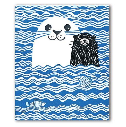 Seal, Otter & Fish Card - Pretty Shiny Shop