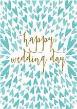 Blue Hearts Happy Wedding Day Card - Pretty Shiny Shop