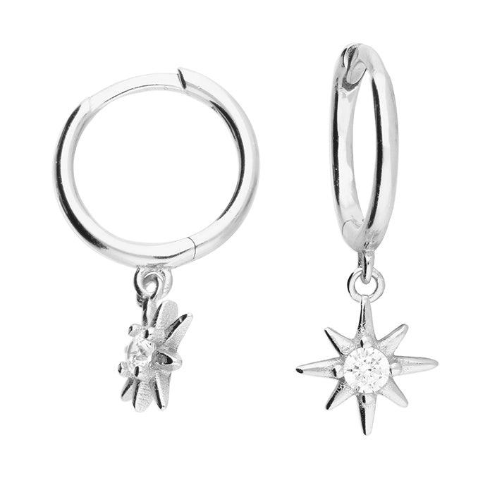Star Huggie Earring - Silver - Pretty Shiny Shop