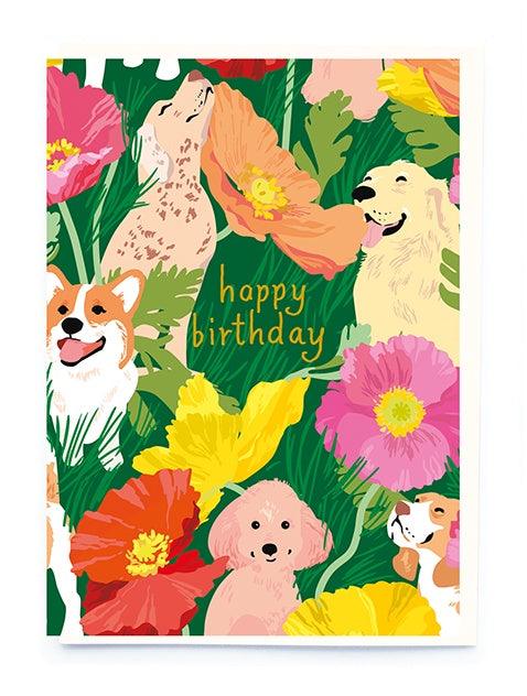 Dogs and Poppies Card - Pretty Shiny Shop
