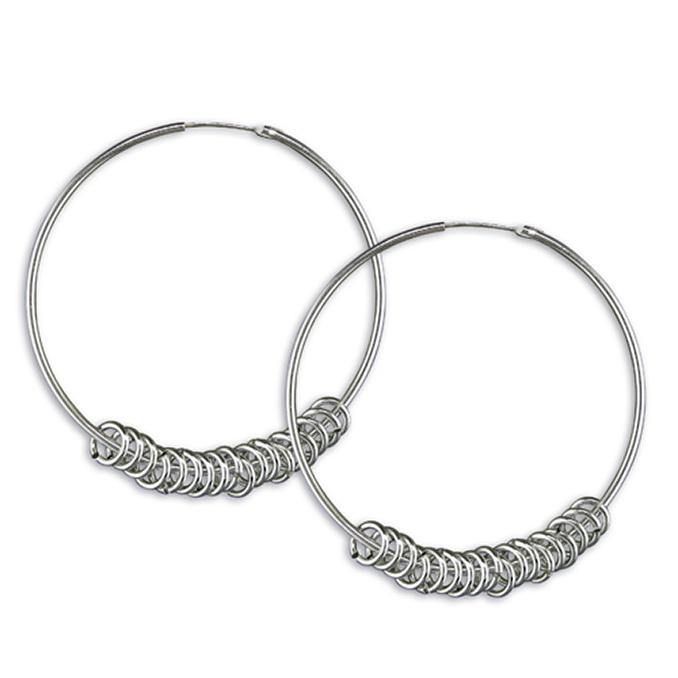 Hoop with Rings Earrings - Pretty Shiny Shop