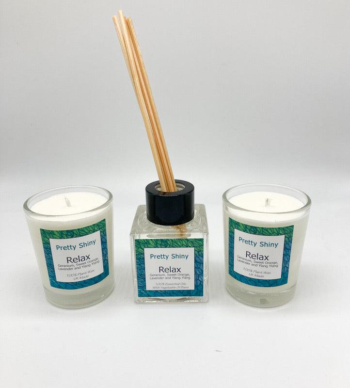 Relax Reed  Diffuser and Votive Gift Box - Pretty Shiny Shop