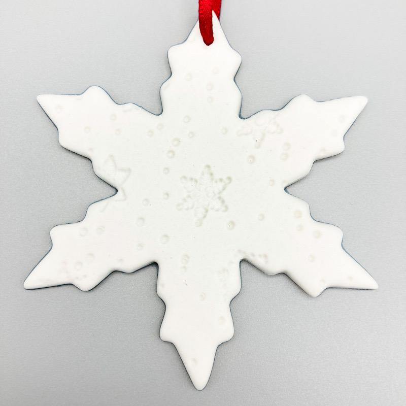 Embossed White Porcelain Snowflake - Pretty Shiny Shop