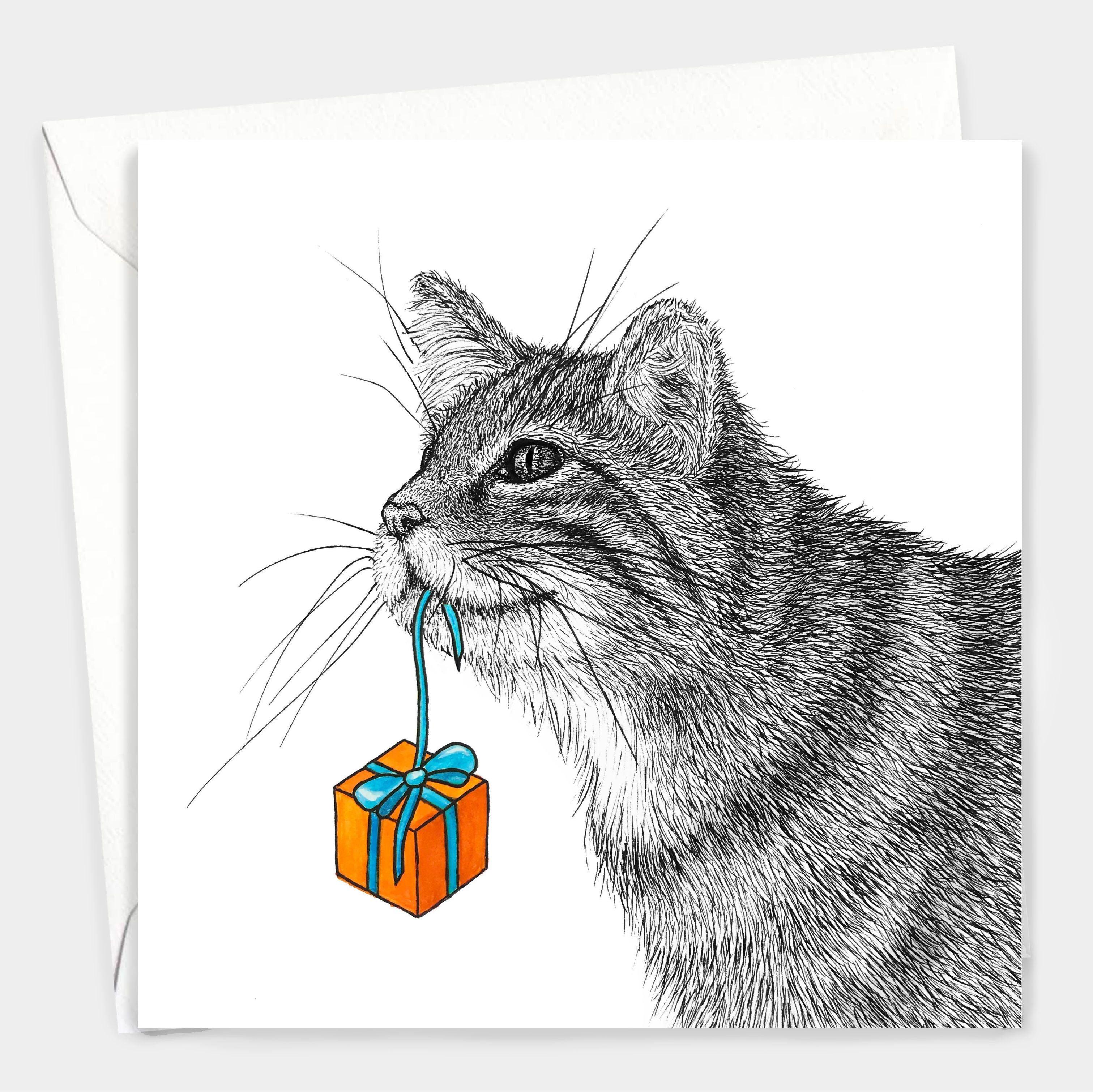 Birthday Wildcat Card - Pretty Shiny Shop