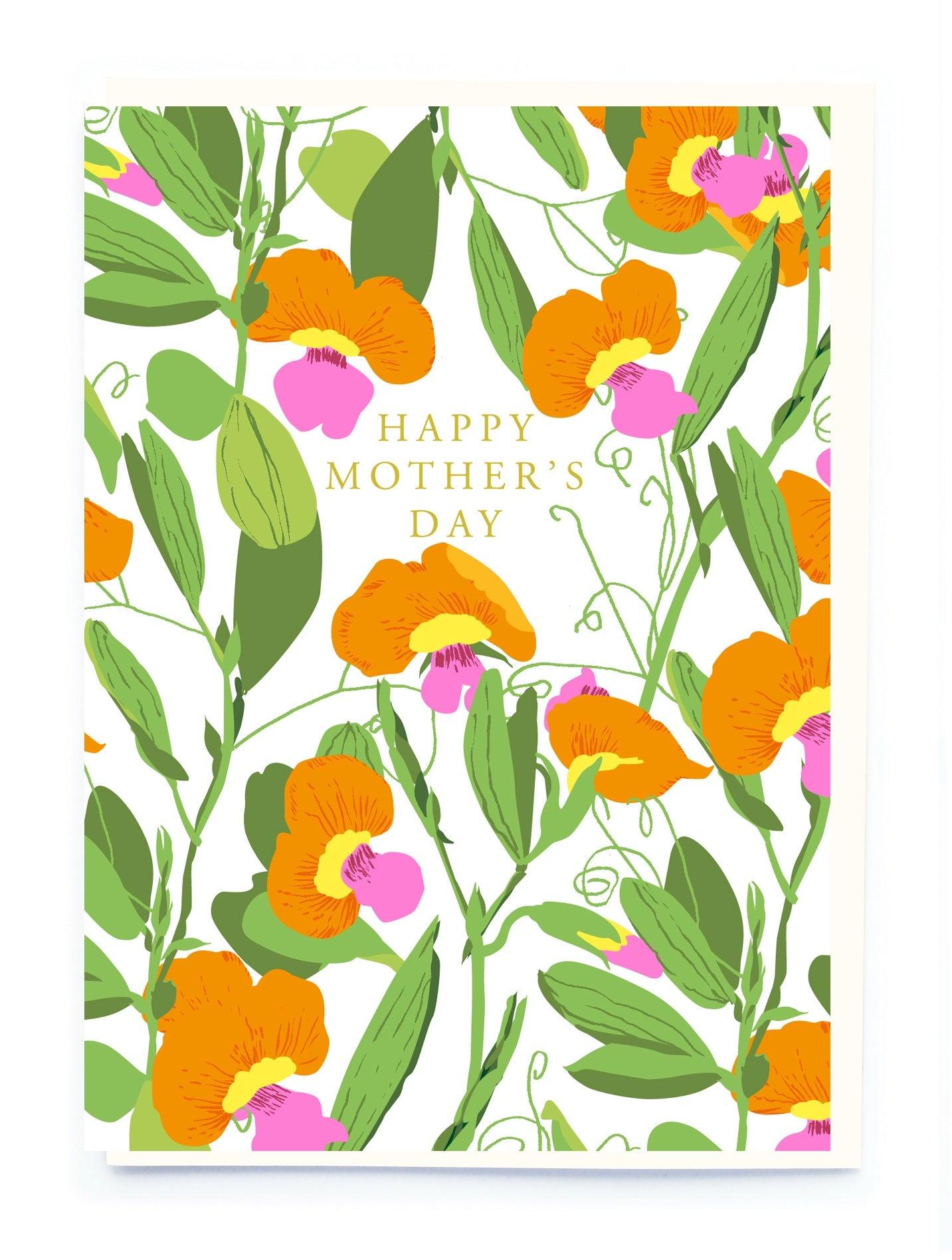 Sweet Peas Mothers Day Card - Pretty Shiny Shop