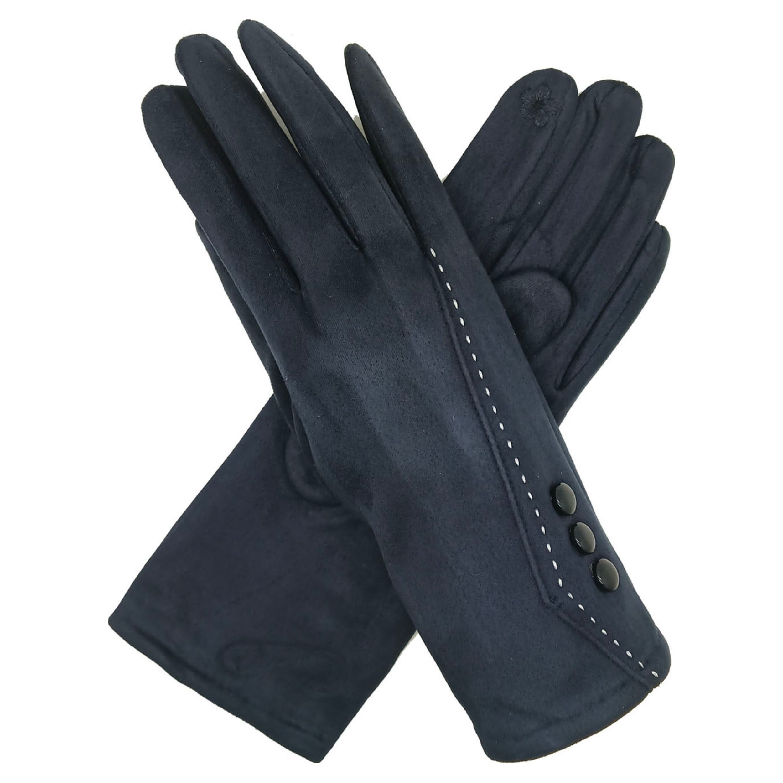 Diana 3 Button Gloves - Navy