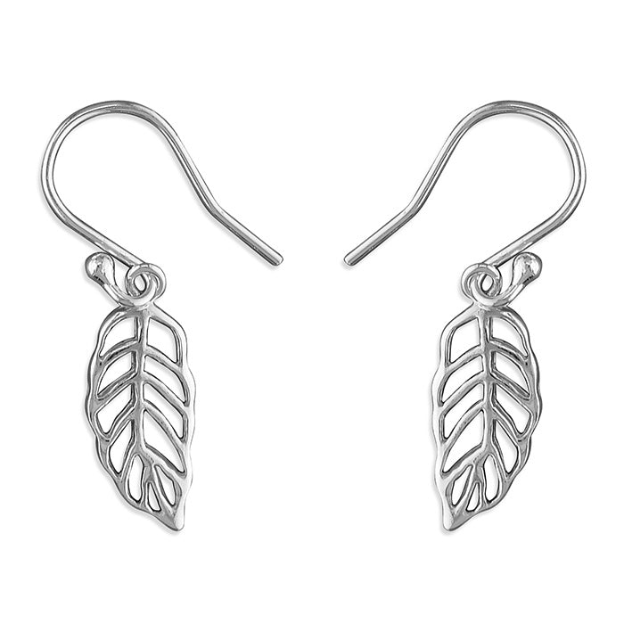 Dainty Sterling Silver Leaf Earrings