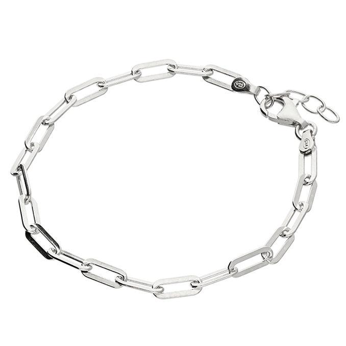 Paper Clip Chain Sterling Silver Bracelet - Pretty Shiny Shop