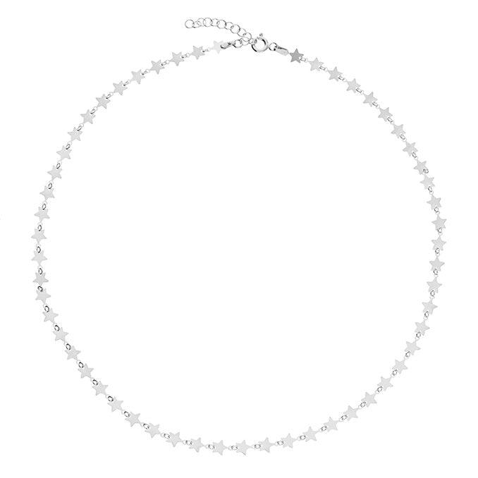 Flat Star Necklace - Silver - Pretty Shiny Shop