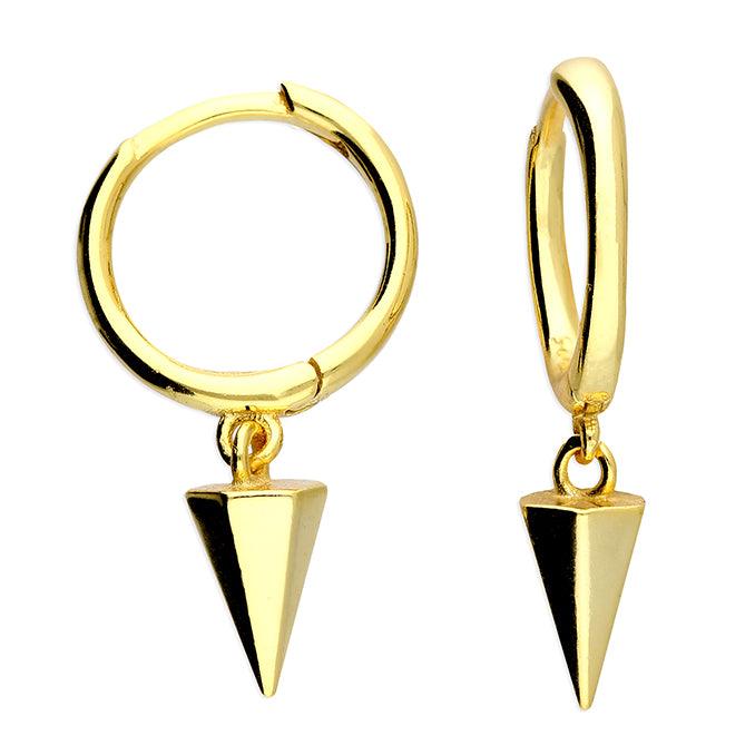 Hexagonal Spike Huggie Earrings - Pretty Shiny Shop