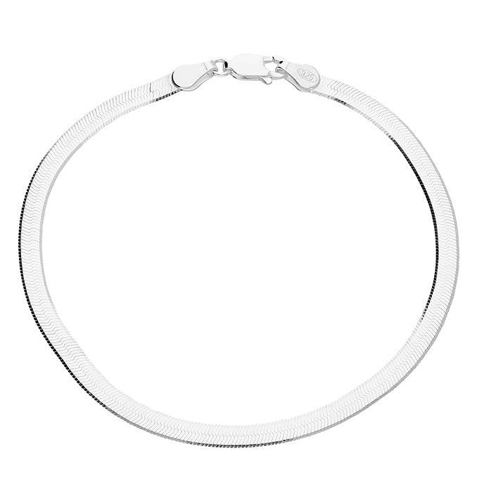 Herringbone Sterling Silver Bracelet - Pretty Shiny Shop