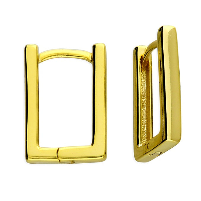 Rectangle Huggie Earrings - Gold