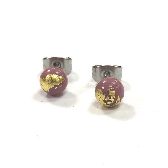 Mini Stud Earrings with Gold Accents - Pretty Shiny Shop