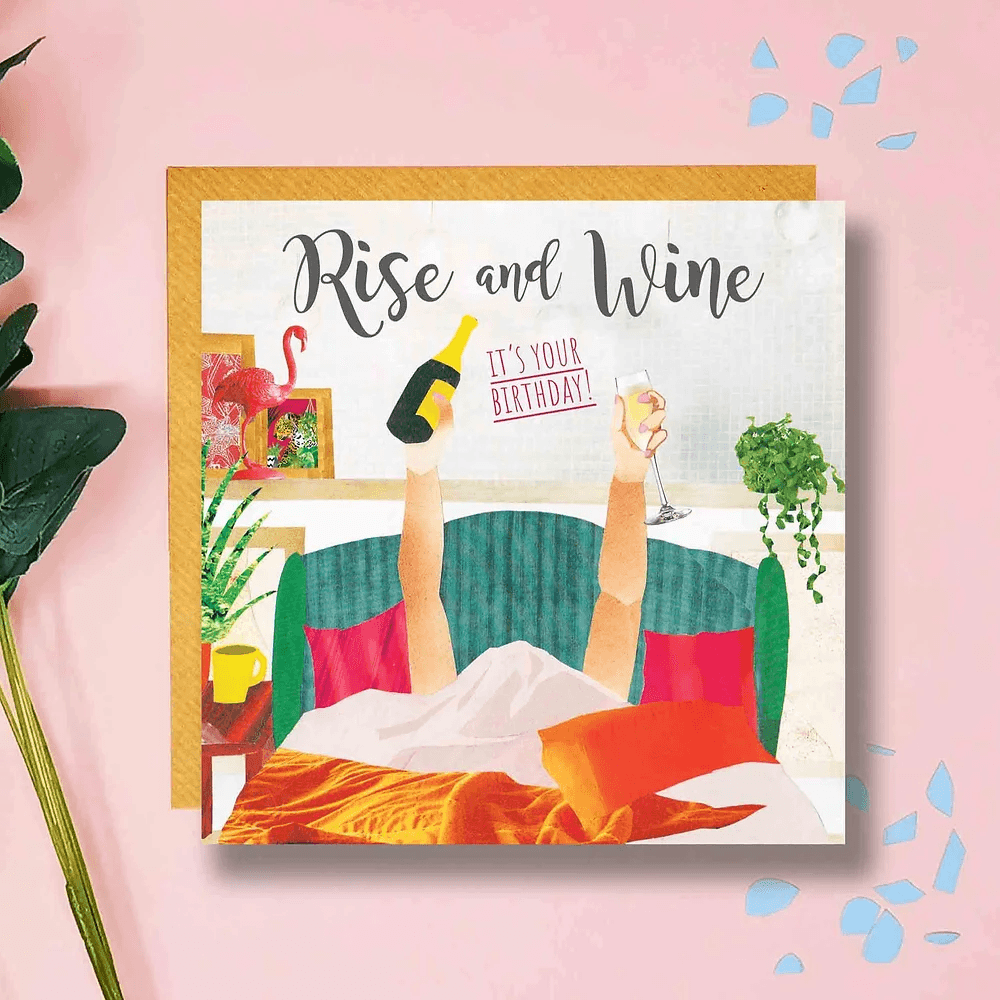 Rise and Wine Card - Pretty Shiny Shop