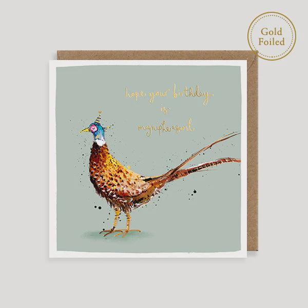 Pheasant Birthday Card - Pretty Shiny Shop
