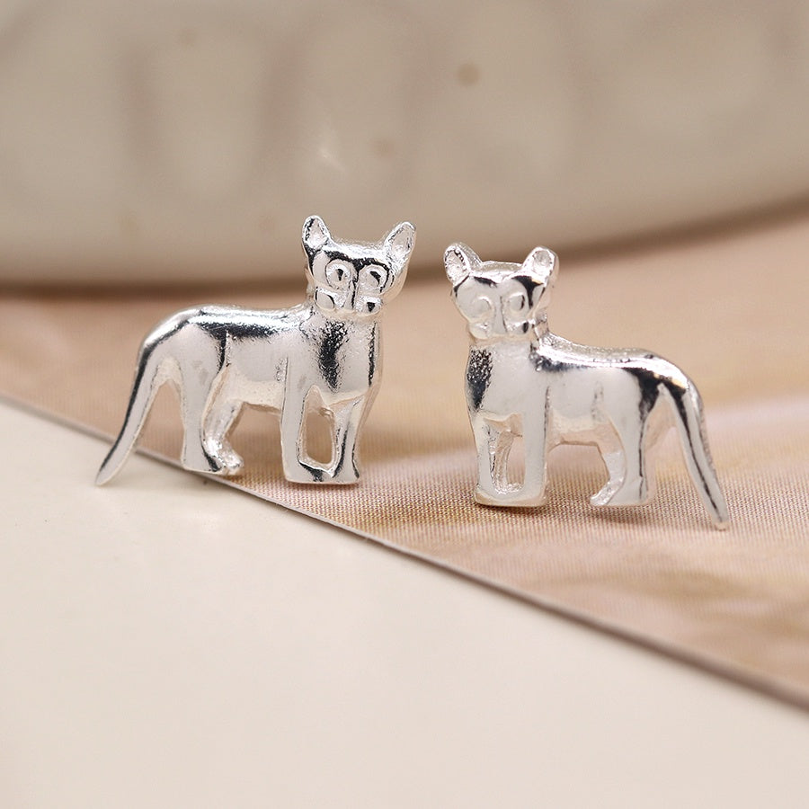 Curious Cat Sterling Silver Earrings