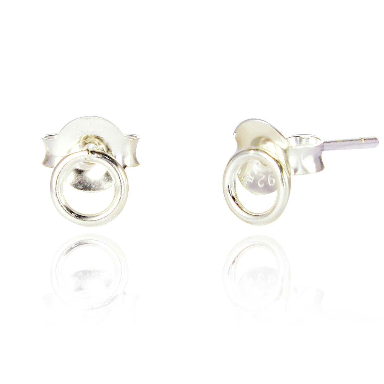 Open Circle Silver Studs - SMALL