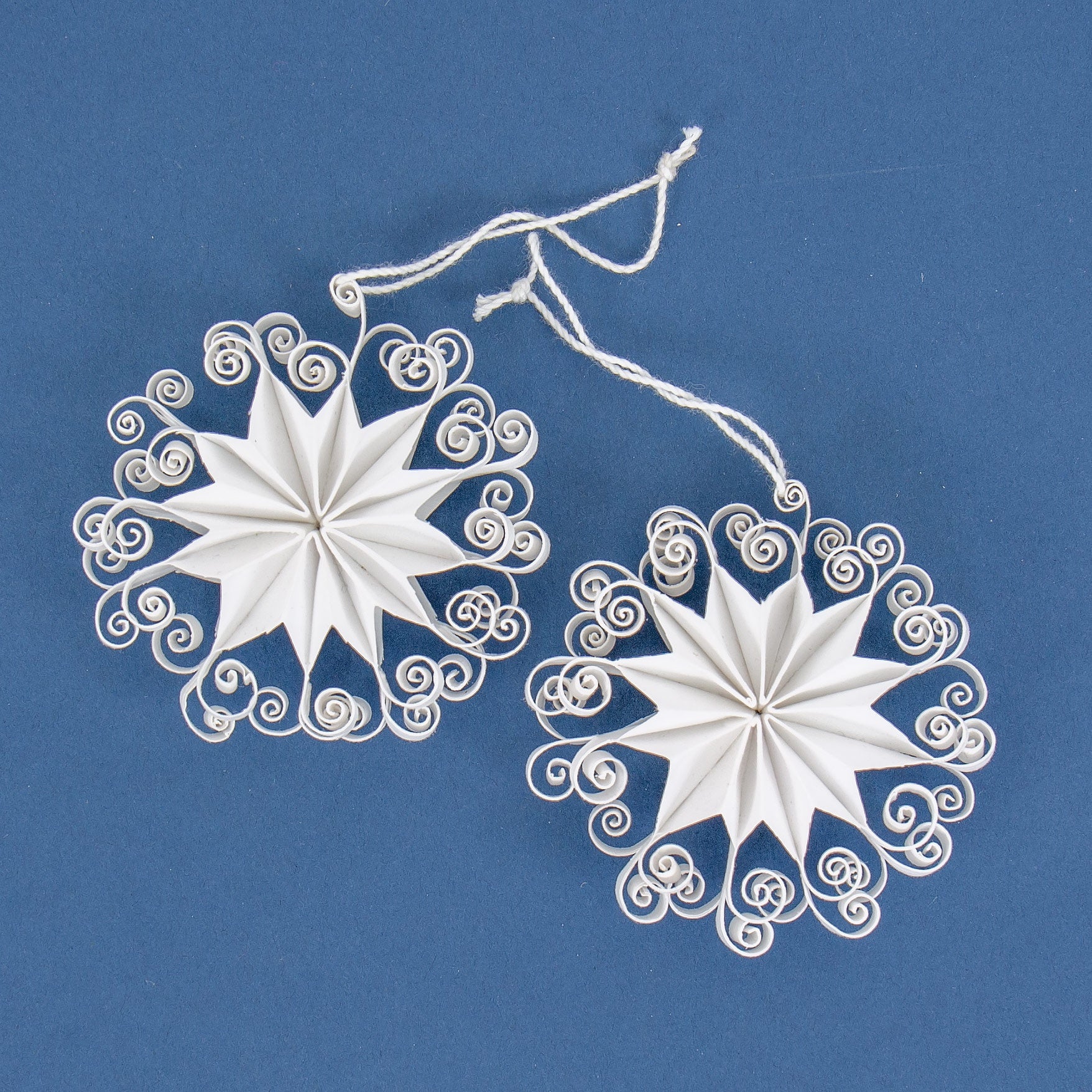Whirling Star Ornaments - White
