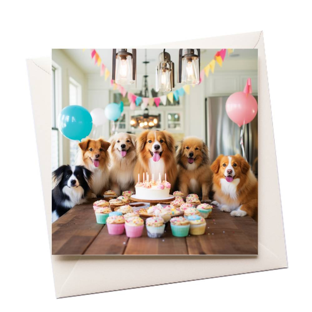 Party Dogs Cake Card