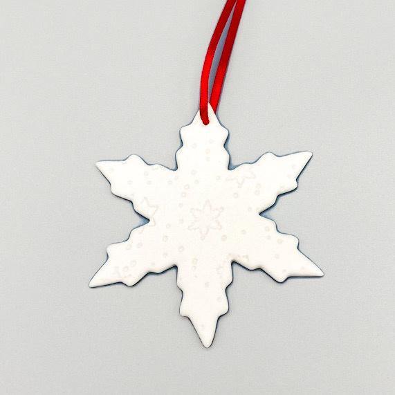 Embossed White Porcelain Snowflake - Pretty Shiny Shop