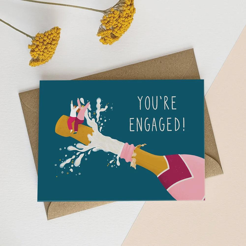 Engagement Champagne Card - Pretty Shiny Shop