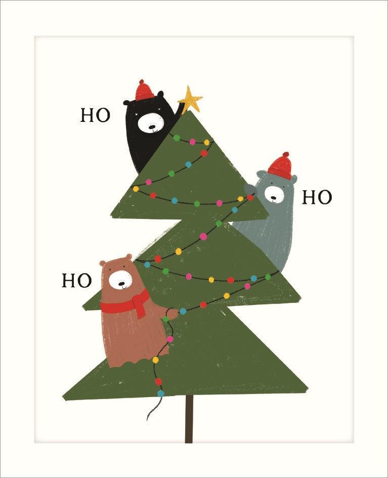 Ho Ho Ho Bear Christmas Card - Pretty Shiny Shop