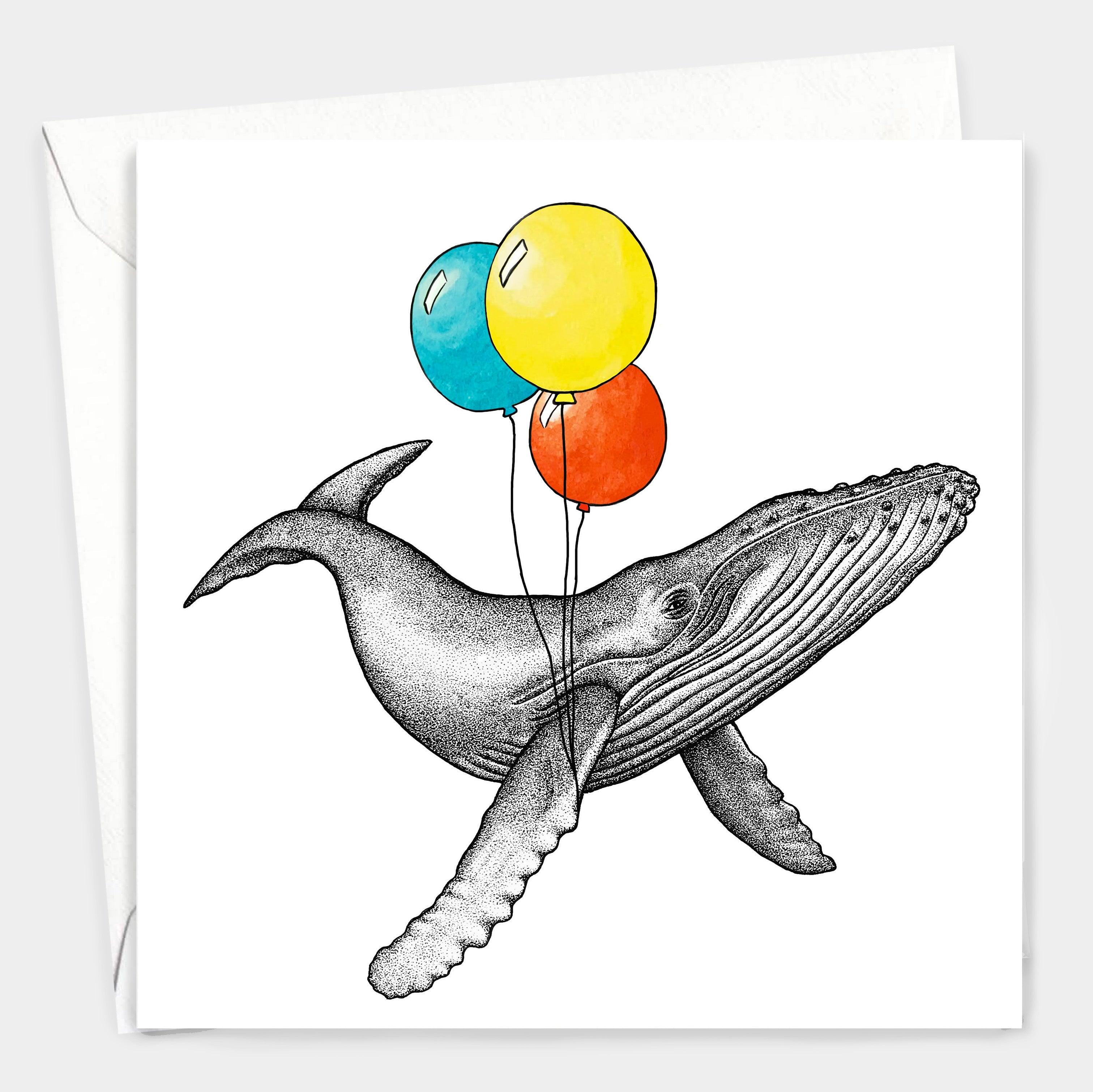 Birthday Whale Card - Pretty Shiny Shop