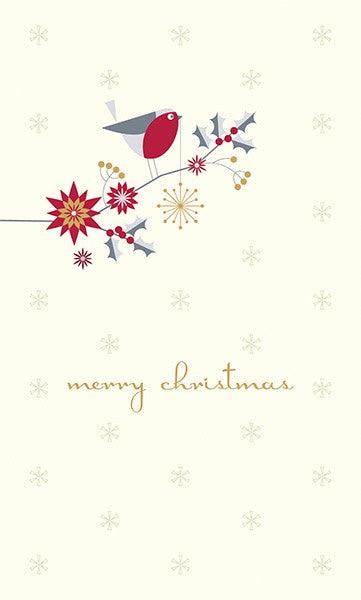 Merry Christmas Robin Card - Pretty Shiny Shop