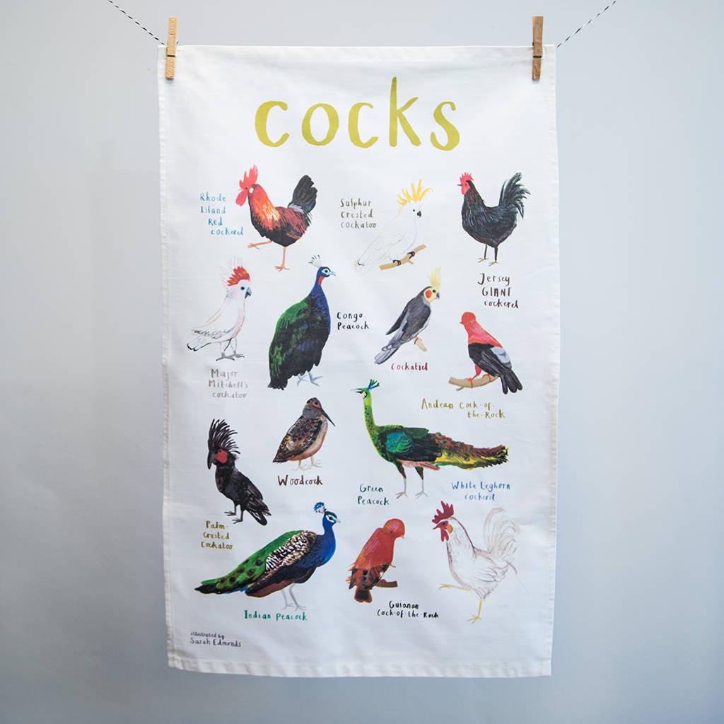 Cocks Tea Towel - Pretty Shiny Shop