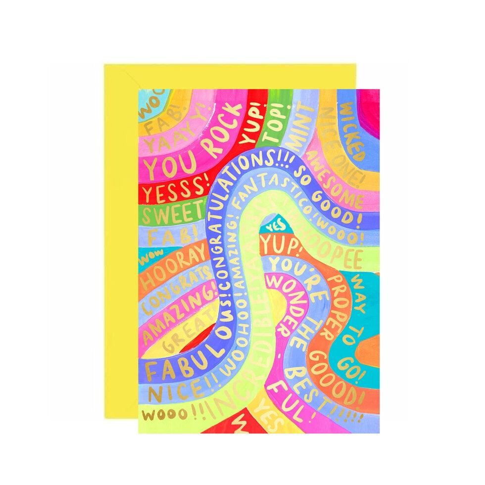 Congrats Rainbow Card - Pretty Shiny Shop