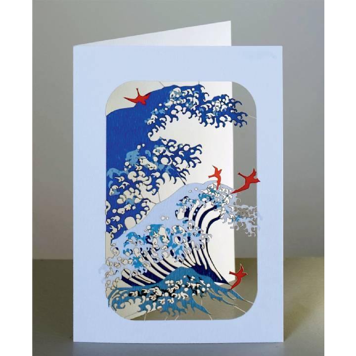 Wave And Birds Laser Cut Card - Pretty Shiny Shop