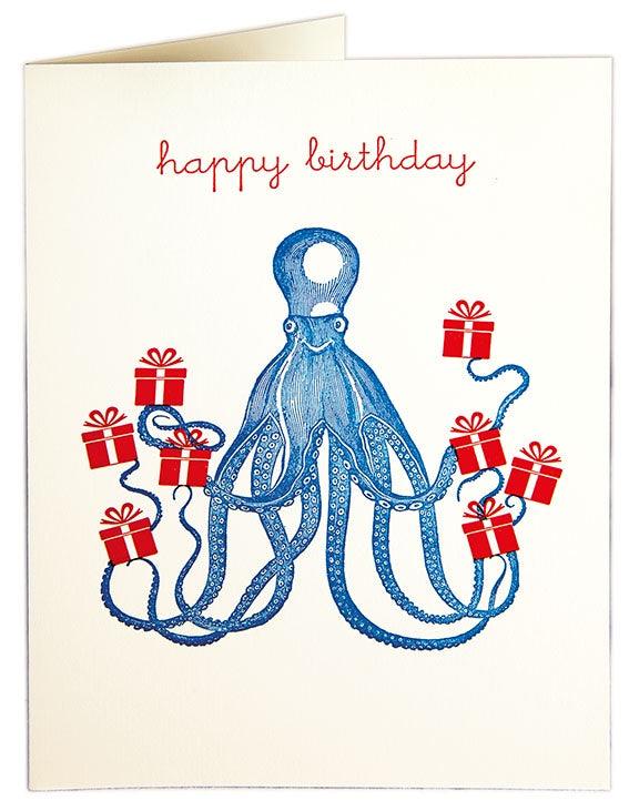 Octopus Birthday card - Pretty Shiny Shop