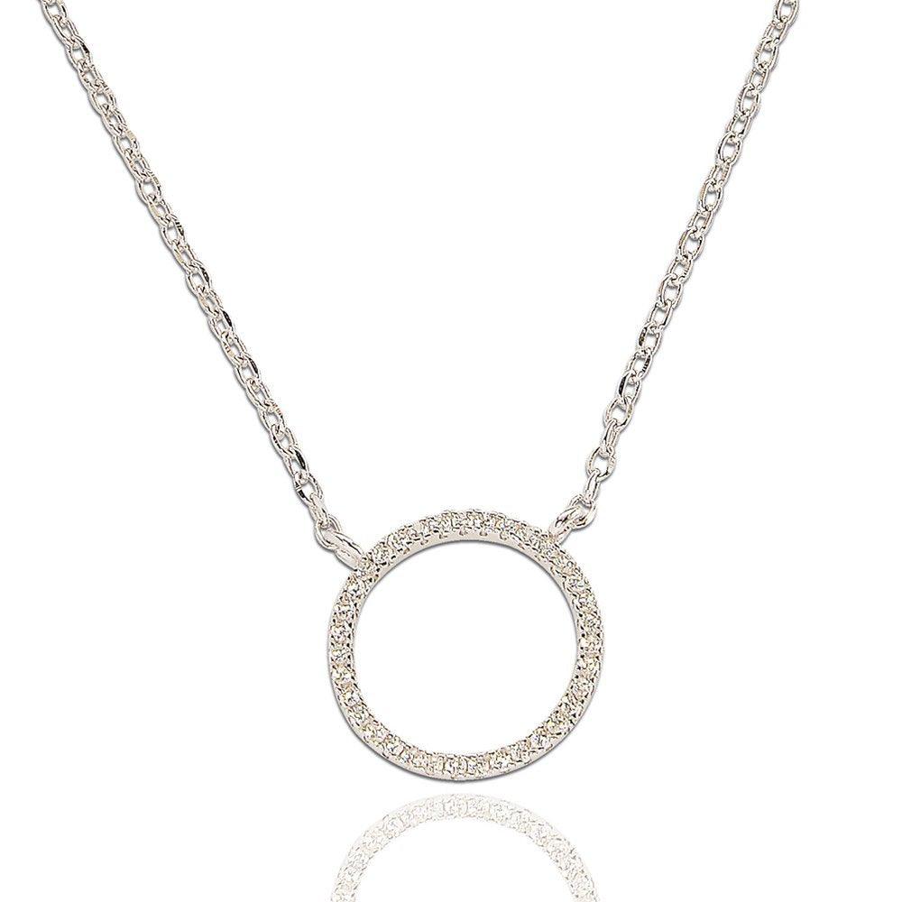 Round Of Sparkle Necklace - Silver - Pretty Shiny Shop