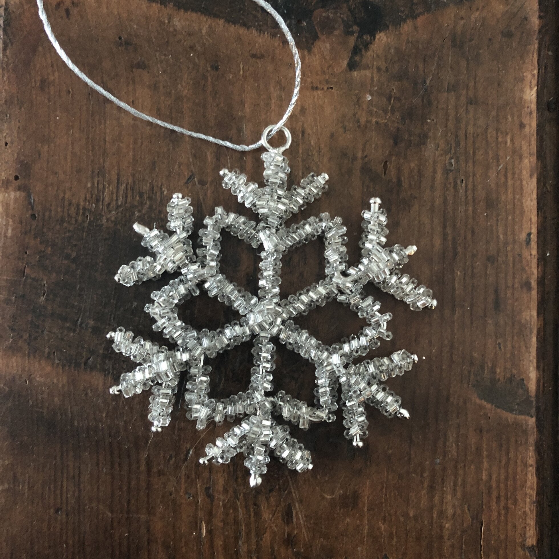 Glass Bead Snowflake Decoration