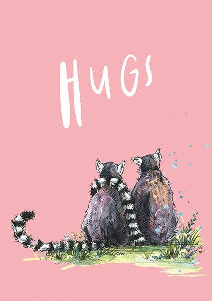 Hugs Lemurs Card - Pretty Shiny Shop