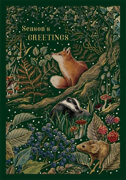 Woodland Creatures Seasons Greetings Card - Pretty Shiny Shop